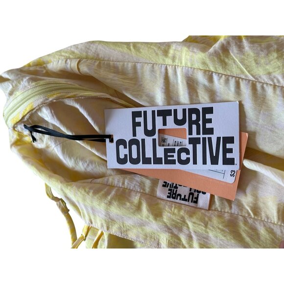 Future Collective Babydoll Yellow Maxi Dress Adjustable Straps & Ruffle Details - Picture 5 of 12